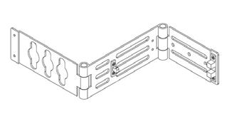 毫米 x. 毫米 L 型支架, 圆形, 小尺寸 U 形和加长 U 形孔 用于延长 PDU 高度 铰链安装支架