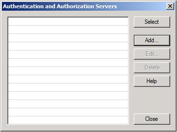 在创建中继向导的步骤 3 中 单击 添加 打开用于向中继添加身份验证服务器的对话框 单击 添加 在 服务器类型 下拉列表中 选择 Active