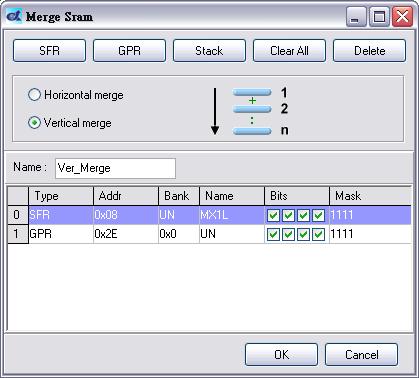Merge SRAM 提供 2 种合并方法 : Horizontal