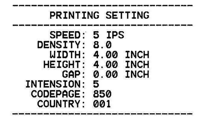 System date System time Printed mileage (meter) Cutting counter Print speed (inch/sec) Print