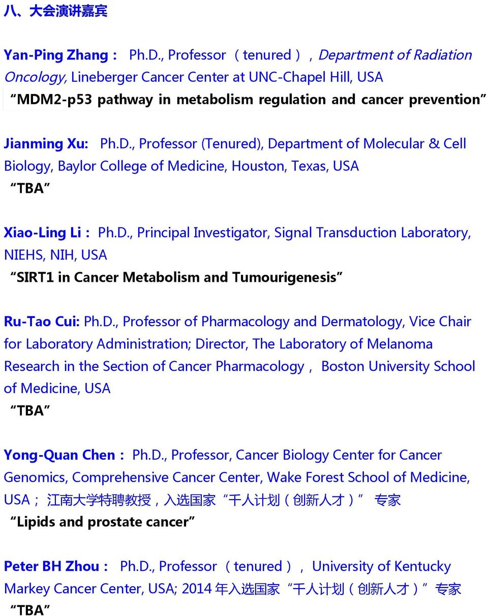 2-p53 pathway in metabolism regulation and cancer prevention Jianming Xu: Ph.D.