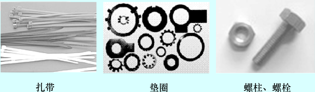 动 风 动 等 形 式 螺 母 旋 具 4 畅 常 用 紧 固 件 常 用 紧 固 件 如 表 3-2 -7 所 示 表 3-2 -7 常 用 紧 固 件 名 称 外 形 图 用 途 常 用 紧 固 件 在 整 机 机 械