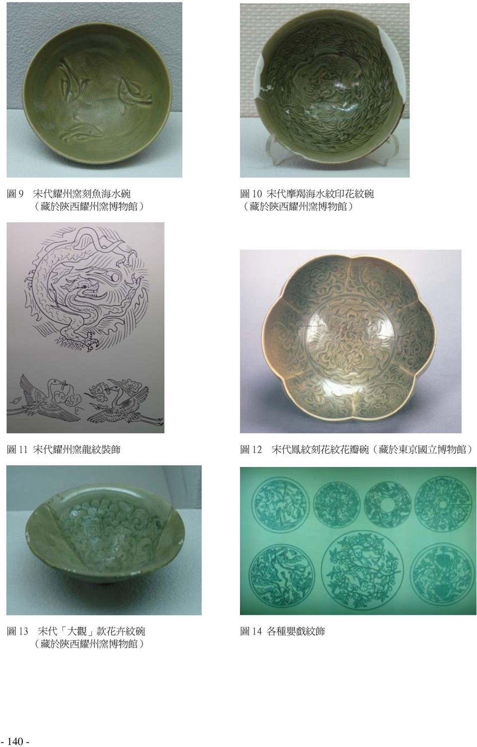 裝 飾 圖 12 宋 代 鳳 紋 刻 花 紋 花 瓣 碗 ( 藏 於 東 京 國 立 博 物 館 ) 圖 13 宋 代