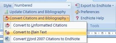 移除參數 Word 2003 Word 2003 可從 EndNote X6 的工具列直接點選