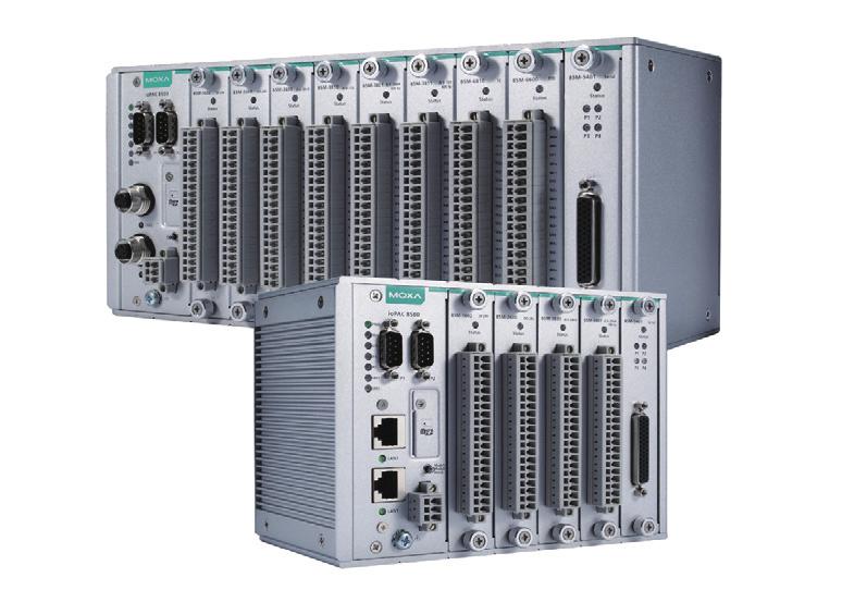 iopac 8500 系列 强固型模块化 RTU 控制器 基于 ARM 的 CPU, 用于主系统和每个 I/O 模块 DI 和 AI 支持毫秒级时间戳 每个通道支持 5 KHz 采样率 模拟输入支持数据预录功能 支持 C/C++ 或 IEC 63-3 编程语言 符合 EN 5055 EN 502-3-2 和 EN 502-4 的主要规范 坚固的紧凑型设计, 适合严苛环境 模块化 I/O,