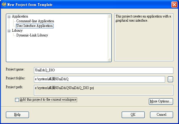 步驟 4: 執行 LabWindows/CVI 後, 選擇 File New Project from