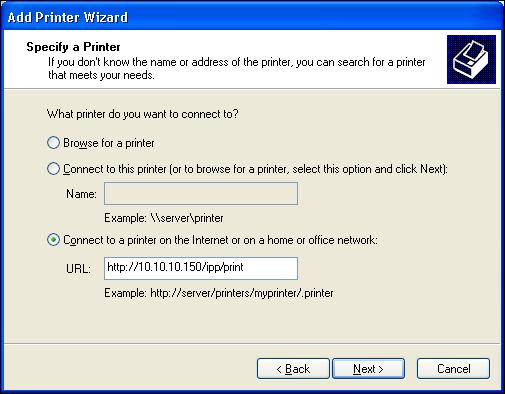 WINDOWS 26 通过 WINDOWS 设置 IPP 打印 1 Windows XP: 单击 "Start", 并选择 "Printers and Faxes" Windows Vista: 依次单击 "Start" "Control Panel", 然后双击 "Printers" Windows 7/Server 2008 R2: 依次单击 "Start", "Control