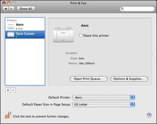MAC OS 52 在 "Printers" 列表中选择 EX 打印服务器 打印作业之前, 您必须从 "Printers" 列表中选择 EX 打印服务器 使用以下操作步骤选择 EX 打印服务器作为默认打印机 通过 MAC OS X V10.5 或 V10.