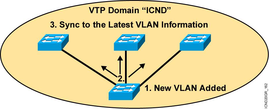 VTP(VLAN Trunking Protocol) 一个能够宣告 VLAN 配置信息的信息系统 ; 通过一个共有的管理域, 维持