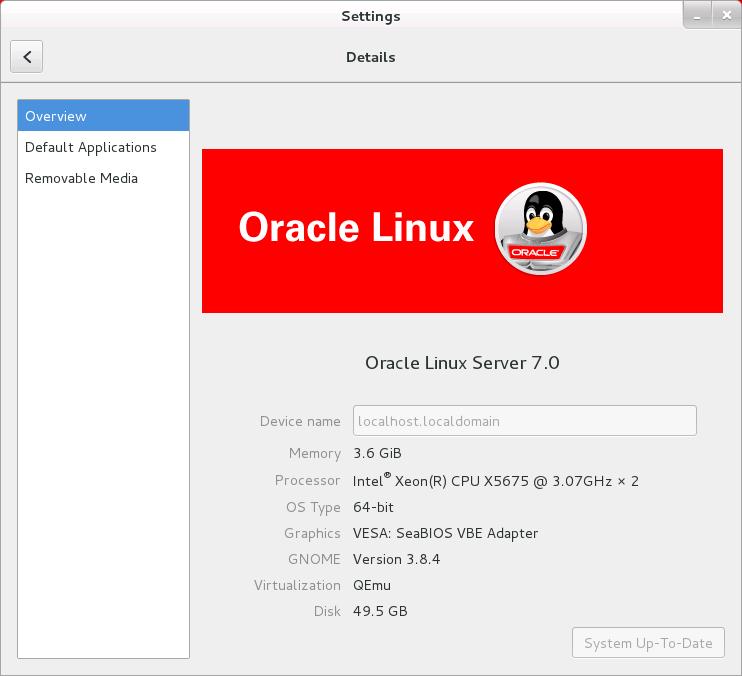 图 8 Oracle Linux Server 7.0 操作系统详细信息 步骤 3 可选 查看操作系统内核版本 cat /proc/version Linux version 3.8.13-35.3.1.el7uek.x86_64 (mockbuild@ca-build56.us.