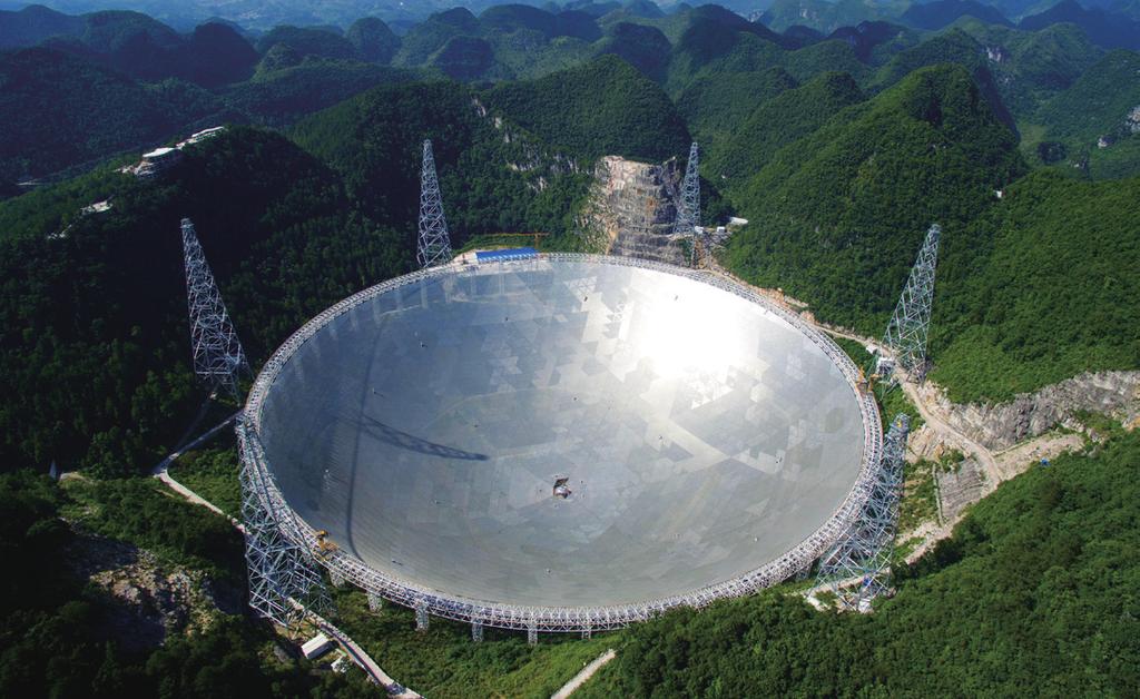 中国天眼 FAST 落成启用 9 World s Largest Radio Telescope Dedicated 2017 2016 年 9 月 25 日, 由中国科学院国家天文台自主设计建造的 500 米口径球面射电望远镜 (FAST) 落成启用, 习近平总书记致信祝贺 这是世界最大单口径 最灵敏的射电望远镜, 将在未来 20~30 年期间保持世界领先地位 FAST