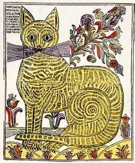 文化 在 18 世纪俄国社会的现实神话中 喀山猫 的孪生兄弟开始单独存在了 萨基特 法伊佐夫驳斥了罗文斯基和斯塔索 夫的基本观点 认为从版画上标注的日期来看 起初被埋葬的那只猫并非指的是彼得一世 某些版画上标注着猫的死亡日期是星期四和 五六号 而罗文斯基和斯塔索夫认为彼得一 世去世的日子是星期四 正好是 1 月 5 日的后半夜 6 日的凌晨时分 然而 各种 事件 和 文件 上标注的星期四所对应的