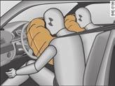 安全气囊系统 187 前部安全气囊系统是对三点式安全带的补充, 它在较严重的正面碰撞事故中, 可以对驾驶员和副驾驶员的头部和胸部提供附加的保护 在第 187 页的 有关前部安全气囊系统的重要安全说明 前部安全气囊的功能完全胀开的气囊可降低头部及上身受伤的危险 图 235 已胀开的前部安全气囊 安全气囊系统是这样设计的, 即在发生较严重的正面碰撞事故时, 将触发驾驶员和副驾驶员安全气囊