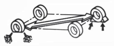 6. 顺时针转动车轮螺母扳手以收起固定钢索支架, 直到完全固定位置 注意 :