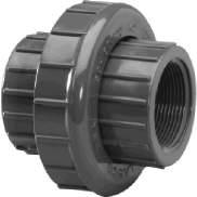 25 10 8057-012 1-1/4 42.22 5 8057-015 1-1/2 47.81 5 8057-020 2 64.79 5 Slip x Slip O-Ring Union PVC SCH 80 FIPT X FIPT O-RING TYPE UNIONS Pressure rated at 235 PSI at 73.4 F.