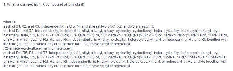 设计的目标化合物 专利原文中保护的结构 X1,X2,X3 为 C N 原子, 至少有两个是
