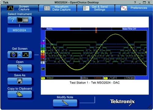 混合信号示波器 - MSO2000B 系列 DPO2000B 系列 扩展分析使用 MSO/DPO2000B 系列采集数据和进行测量只需简单地把示波器的 USB 电缆连接到 PC 上 每台示波器标配主要应用软件, 如 OpenChoice