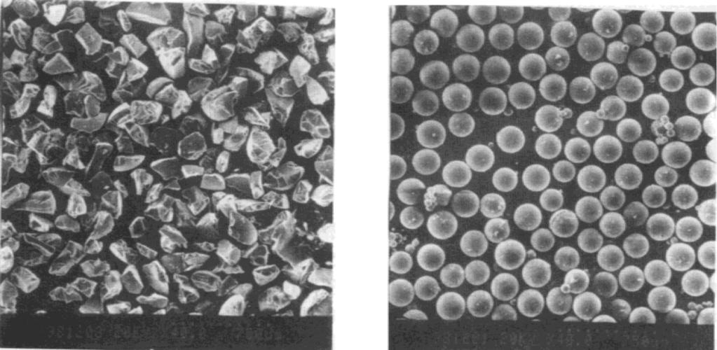 214 1999 2 SEM (a b ) Fig 2 SEM photoes of packings(a Ground resins b Globular resins) 1 ES Tab 1 The effects of sulfonated depth of resins in ES / ma / h / V 8 60 40 0 5 A 10 1 B 4 5 8 C 3 2 0 5 A 7