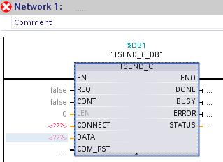 在第一个 CPU 中调用发送通信指令, 进入 Project tree > PLC_1 > Program blocks > OB1