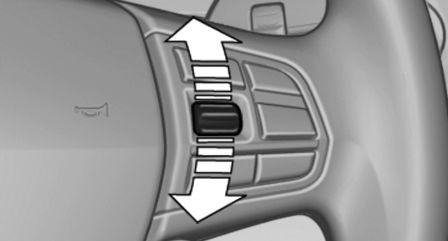 在方向盘右侧旋转滚轮 以激活相应列表 使用滚轮选择所需的设置 通过按下滚轮确认 在公共汽车或者带有车速标签的载重汽车超 车时 如果交通标志不符合标准