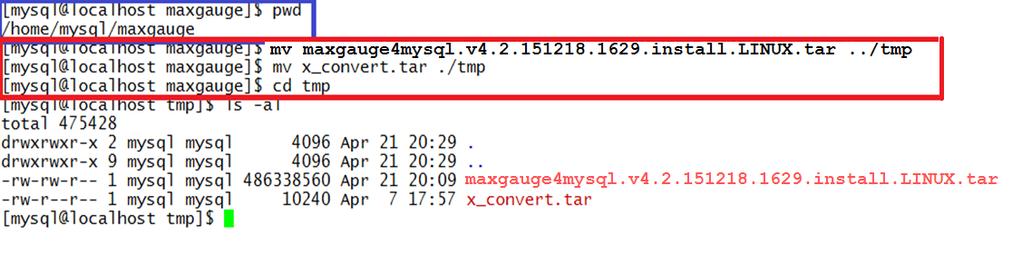 tar 安装位置 /maxgauge/tmp mv x_convert.