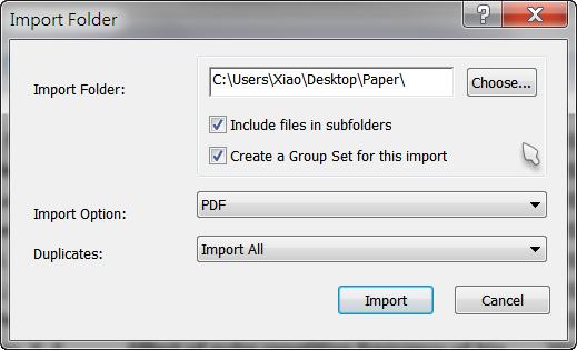 Folder ➍ 選擇資料夾的路徑 連同子資料夾一併匯入