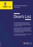 UNSW BUSINESS SCHOOL DEAN S LIST STAGE ONE (2015) Dean s List The UNSW Business School is proud to announce the 2015 Dean s List Awards for Academic E